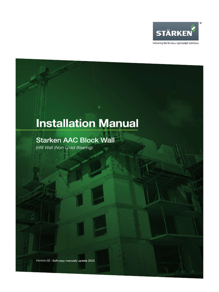 Starken AAC Block Installation Guide | PDF | Mortar (Masonry ...