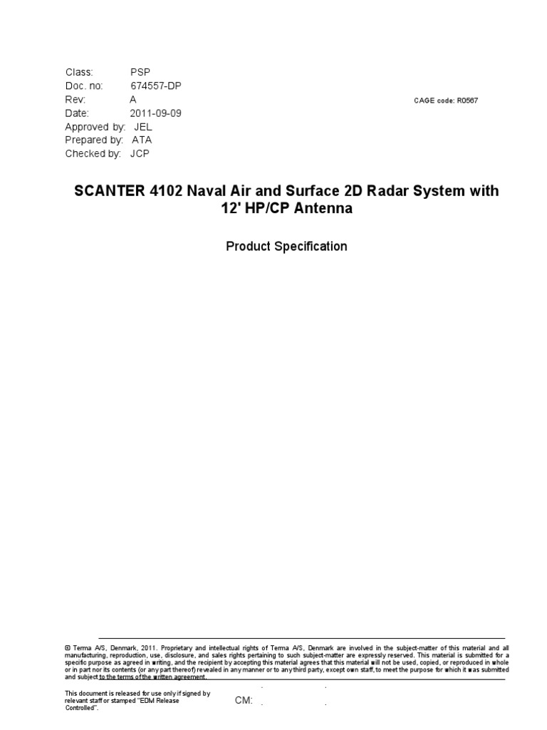 SCANTER 4102 Naval Air and Surface 2D Radar System With 12' Dual Beam ...