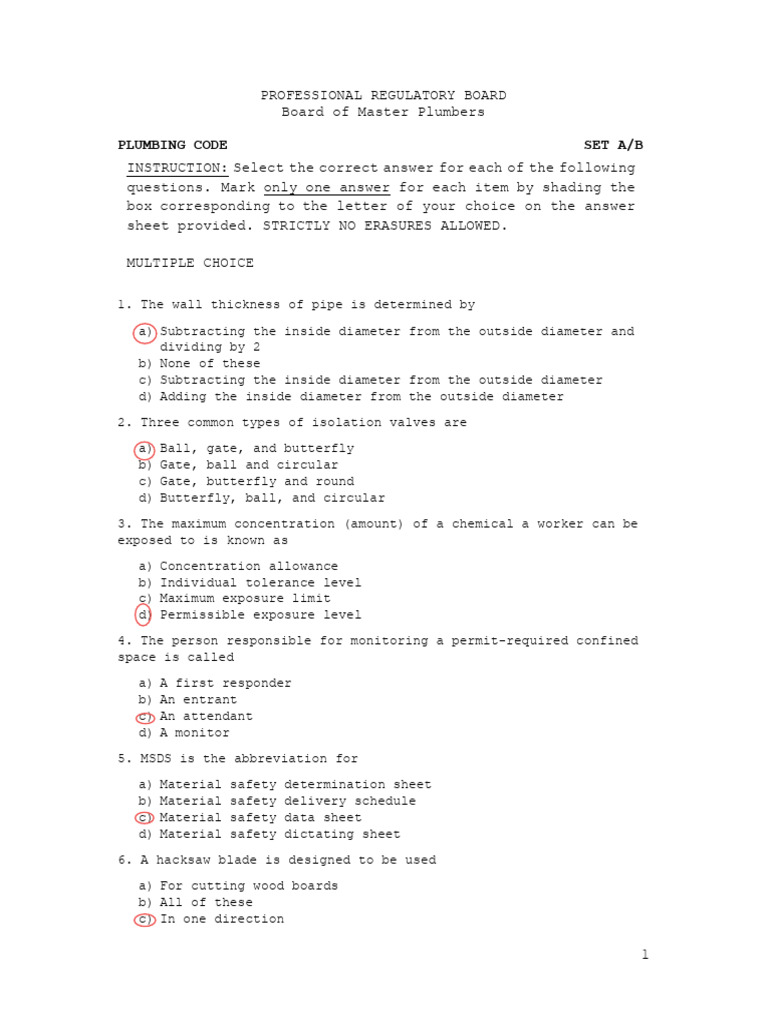 07.01.2023 Plumbing Code Coaching 1 PDF Plumbing Drywall