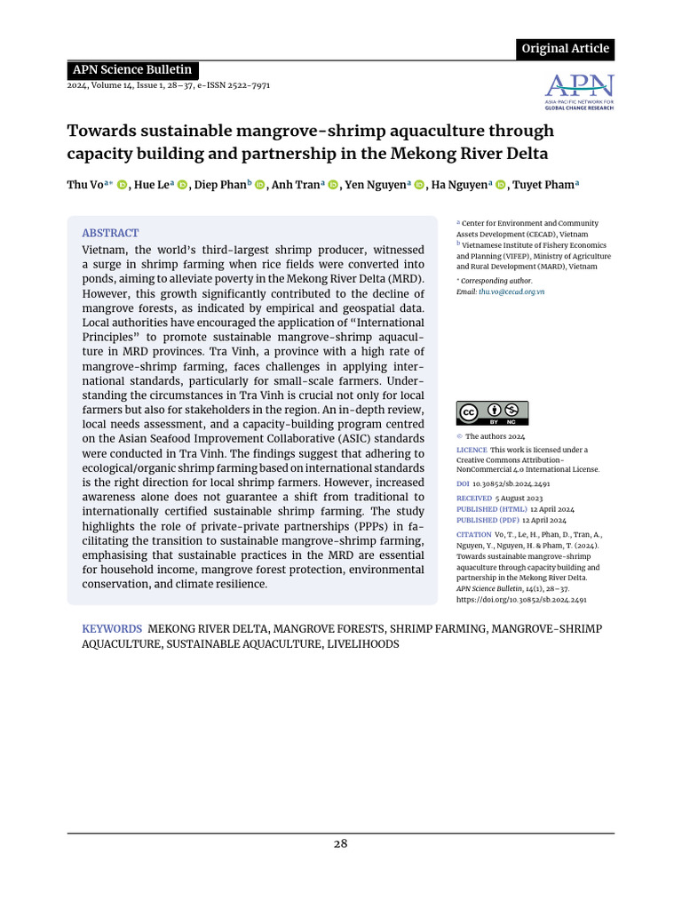 Towards Sustainable Mangrove-Shrimp Aquaculture TH | PDF | Agriculture ...