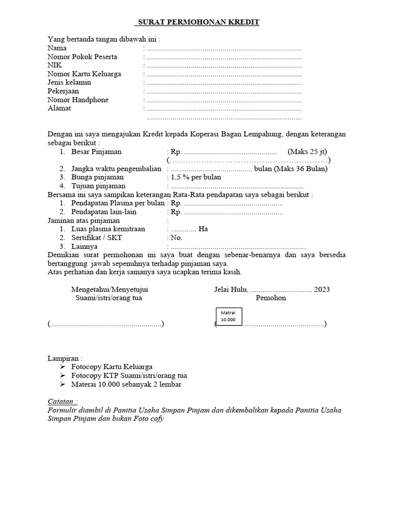 Formulir KSP | PDF