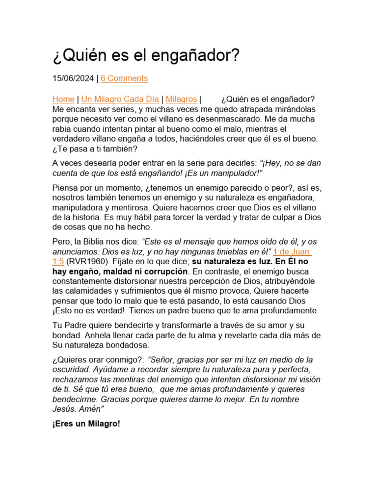 Quién Es El Engañador | PDF