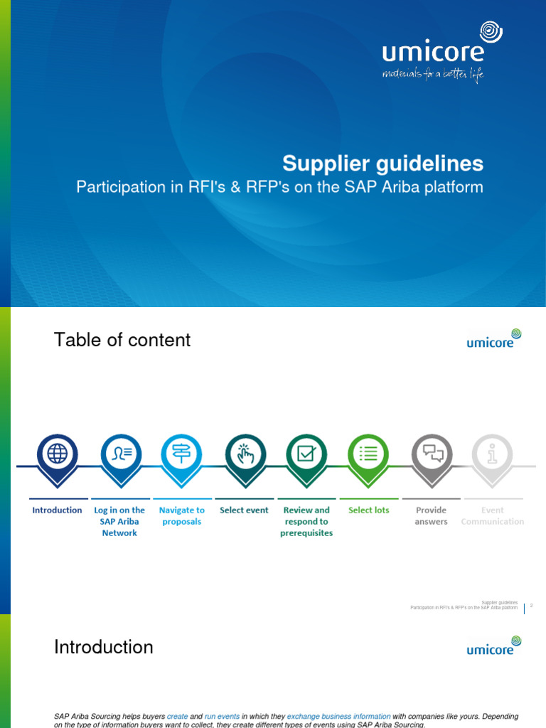 Supplier Guidelines Participation In Rfis Rfps On The Sap Ariba