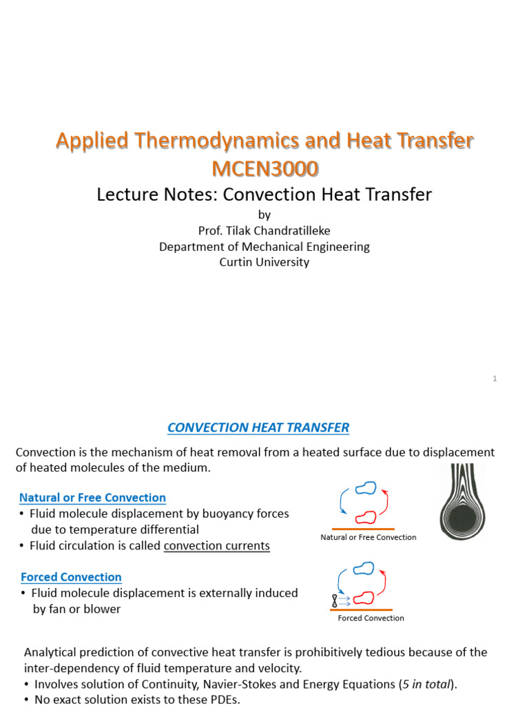 Convection Heat Transfer Lecture Notes | PDF | Convection | Heat Transfer