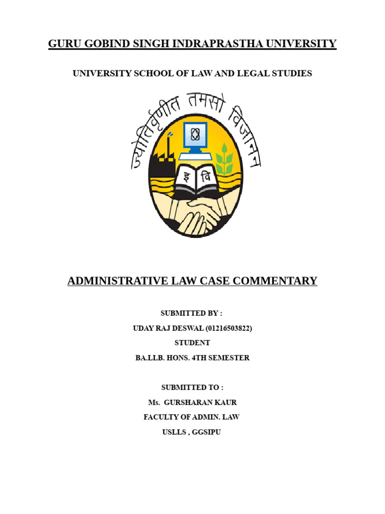 Administrative Law Case Commentary | PDF | Legislature | Administrative Law