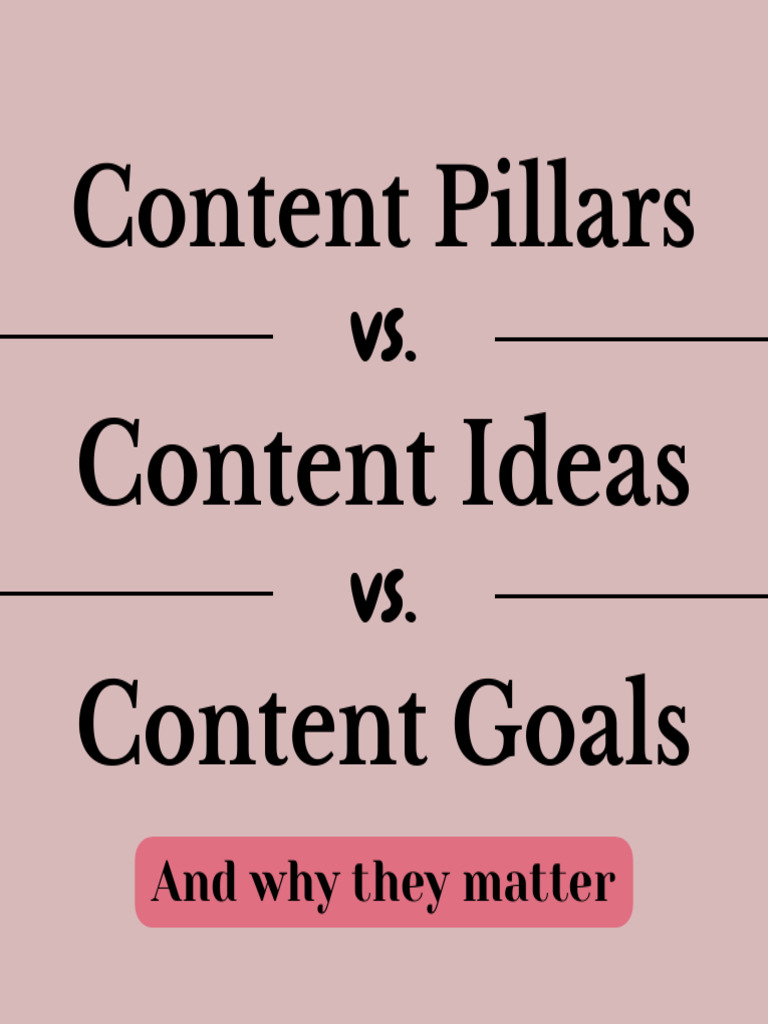 Content Pillars vs. Content Ideas vs. Content Goals | PDF | Career ...