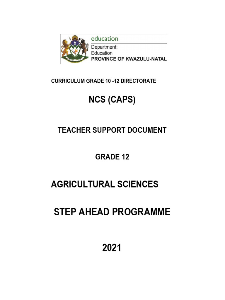 Agric Sc Grade 12 Step Ahead Teacher Support Document Pdf Digestion