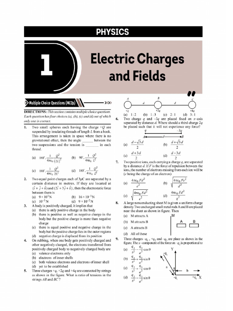 CH01-Electric Charges and Fields | PDF