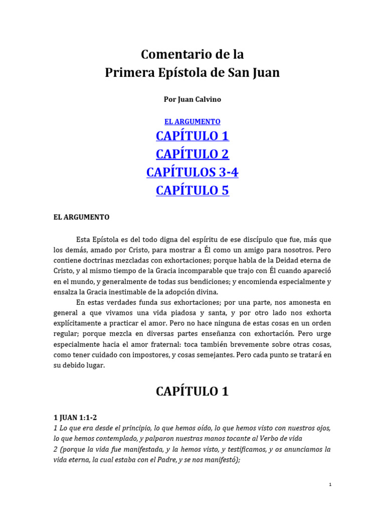 Fresh Look at Comentario De Calvino Sobre 1 Juan Pdf Cristo Título