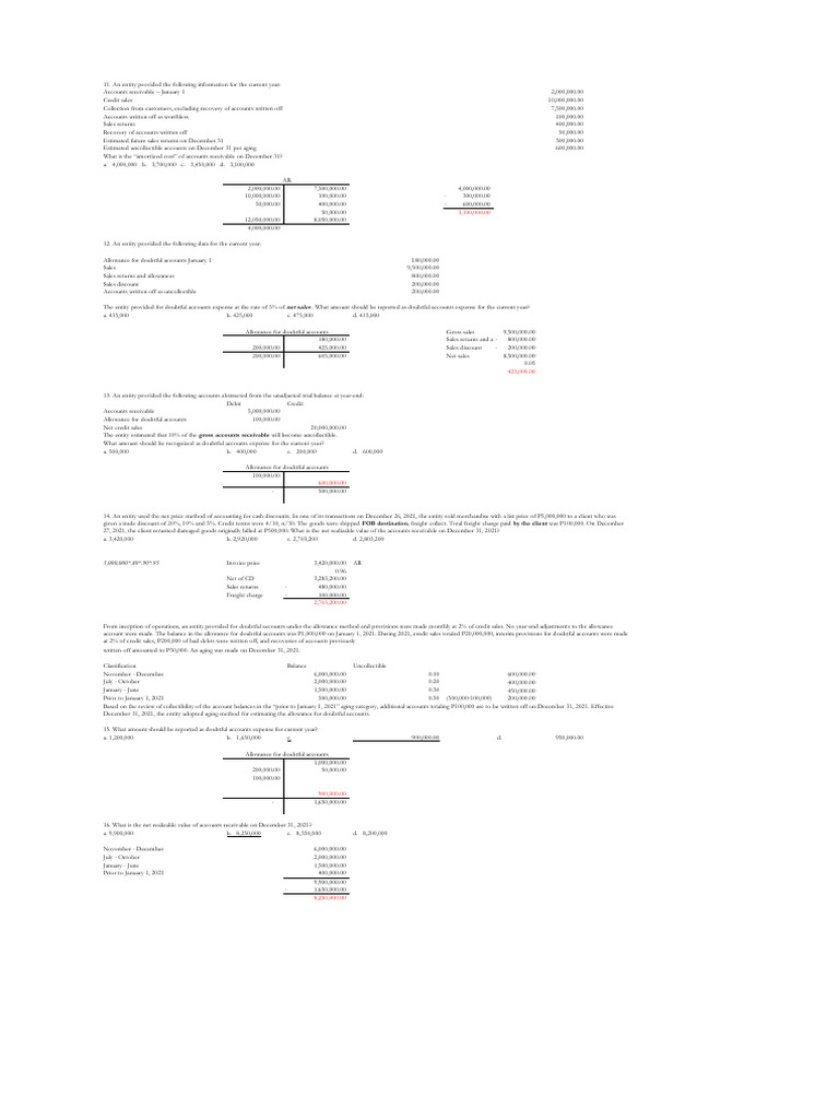 Receivables solution 5 download free pdf bad debt present value