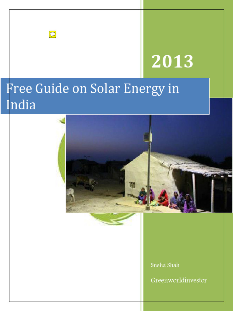 VERY GOOD Free Guide On Solar Energy in India | PDF | Solar Power ...