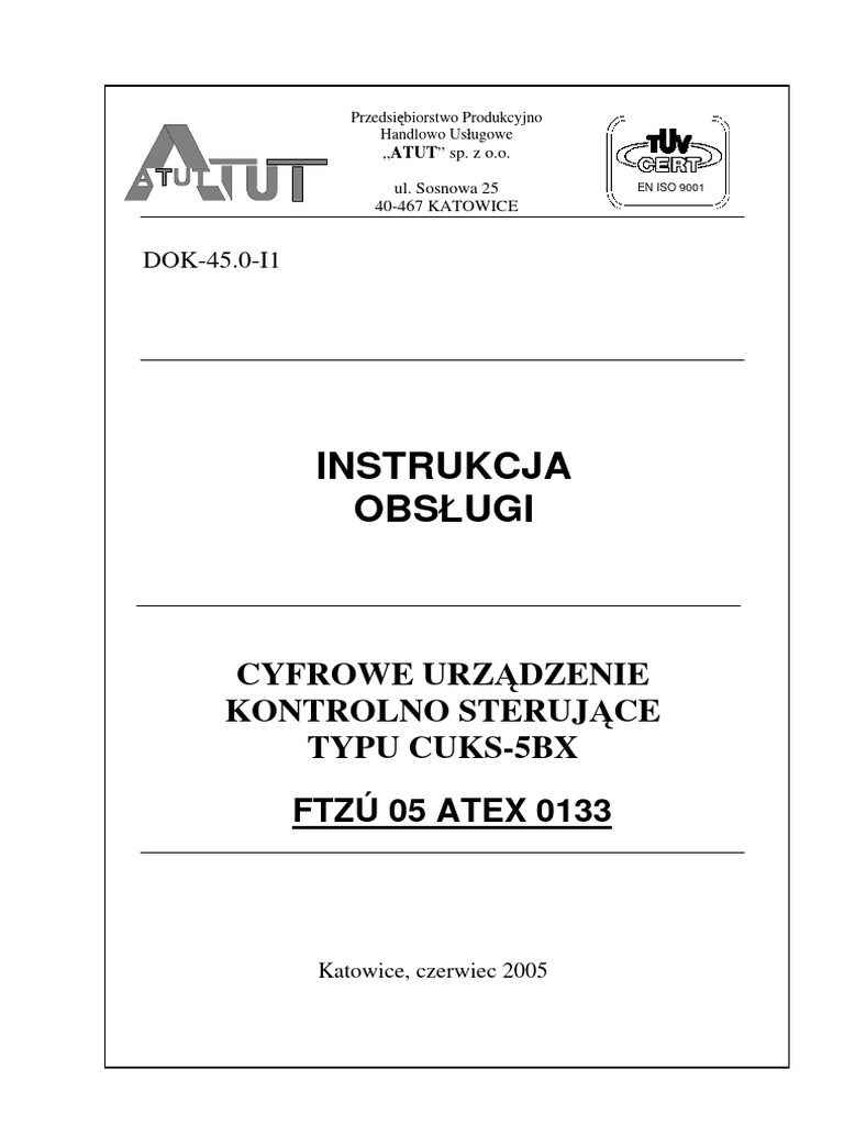 45.0-I1 Instrukcja Obsługi CUKS-5BX | PDF