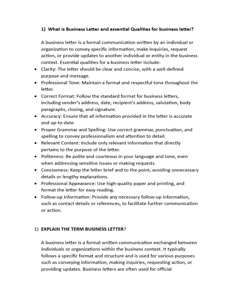 Essential Guide to Business Letters | PDF | Communication | 3 D ...