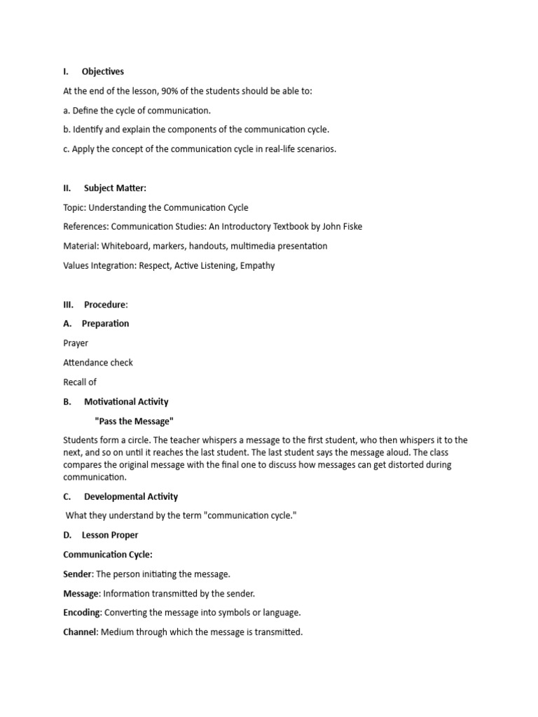 Negative Cycle Of Communication Video For Kids