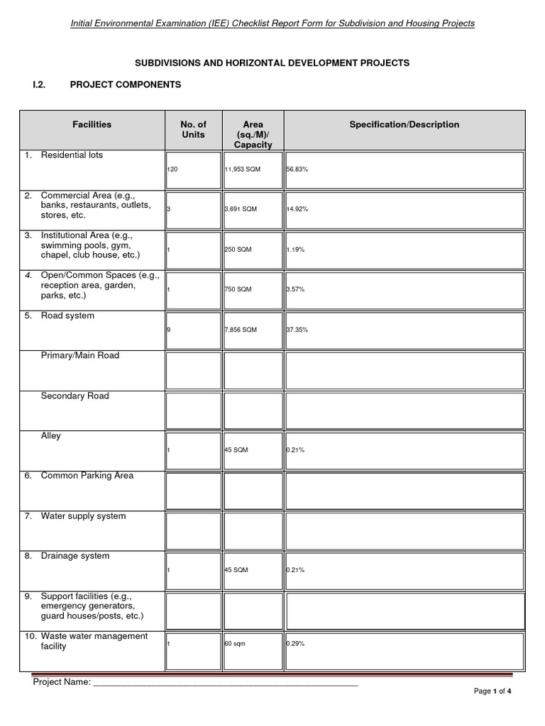 IEE Checklist for Housing Projects | PDF | Sustainable Energy | Electricity