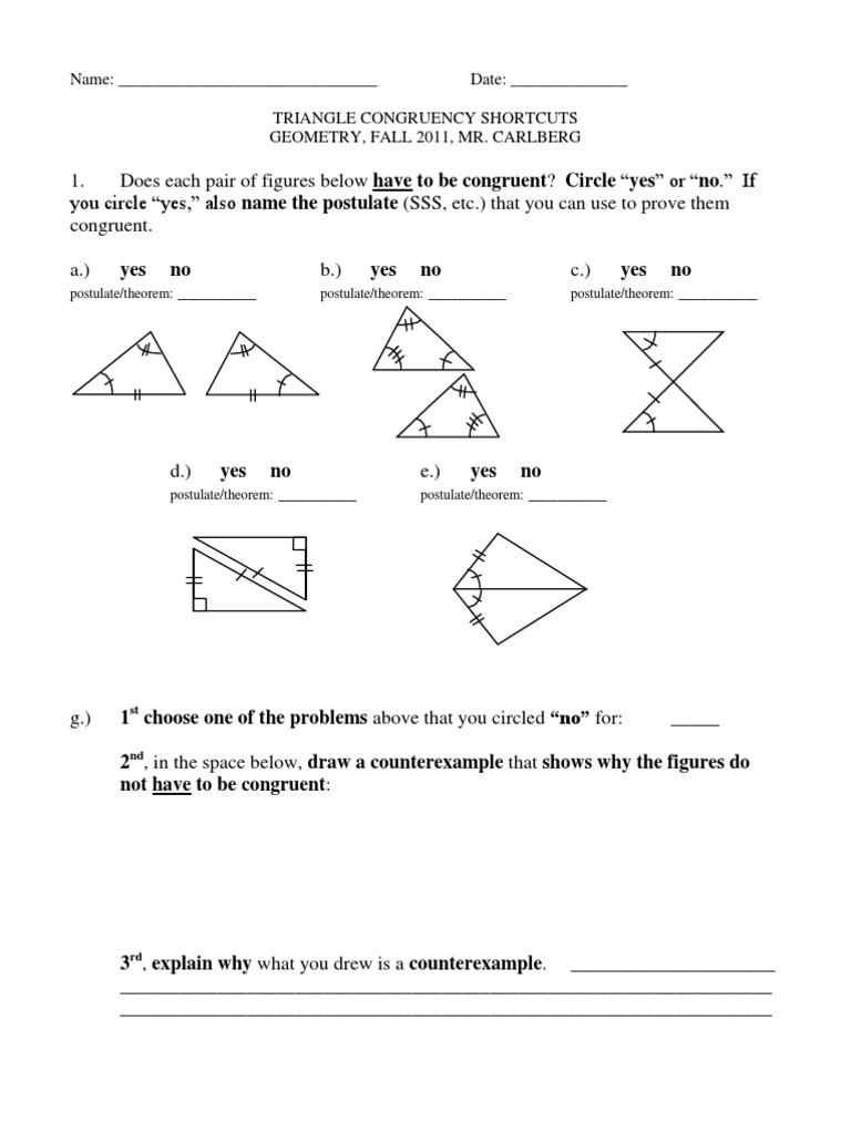 Triangle Congruency Shortcuts Guide | PDF