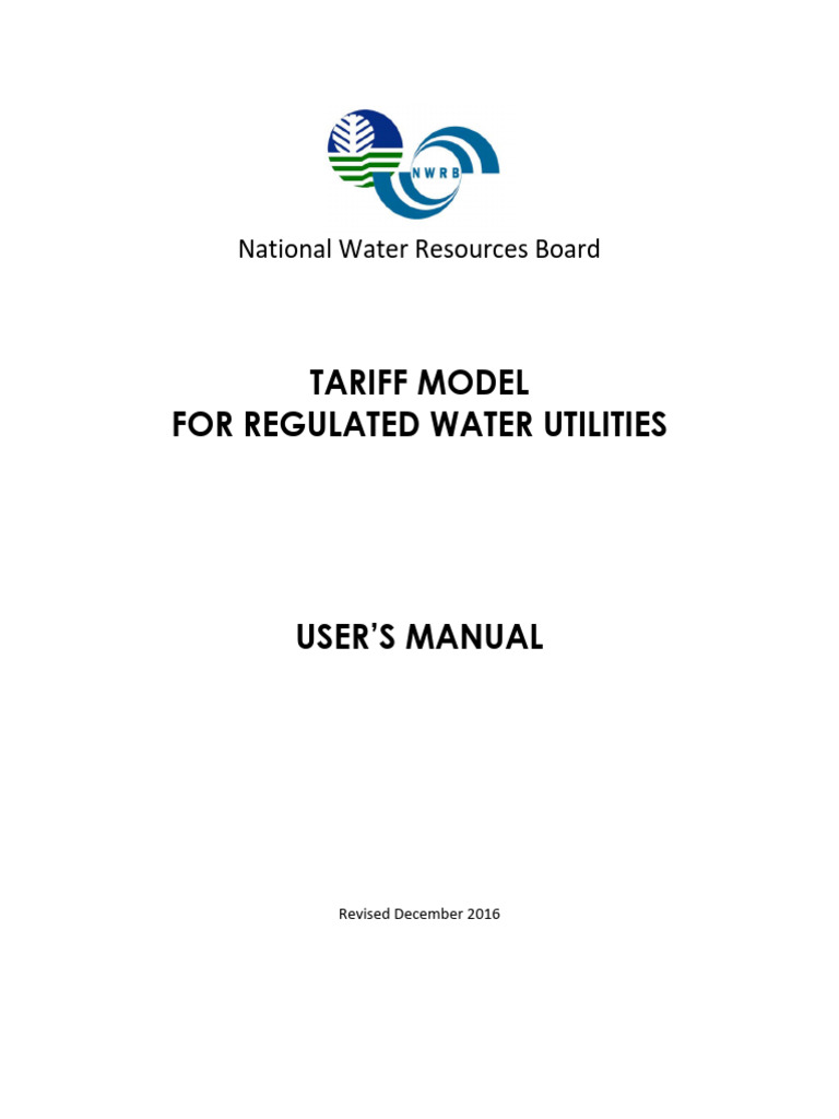 NWRB Tariff Users Manual - 2018-Oct-20 | PDF | Depreciation | Expense