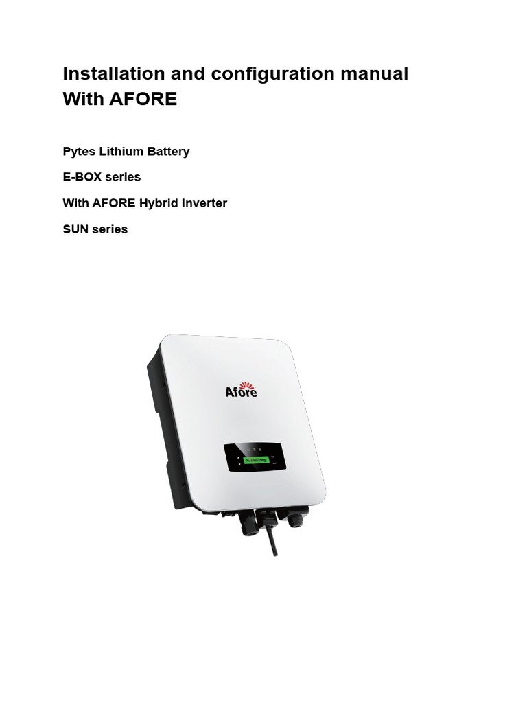AFORE Inverter Installation Guide | PDF | Power Inverter | Electrical ...
