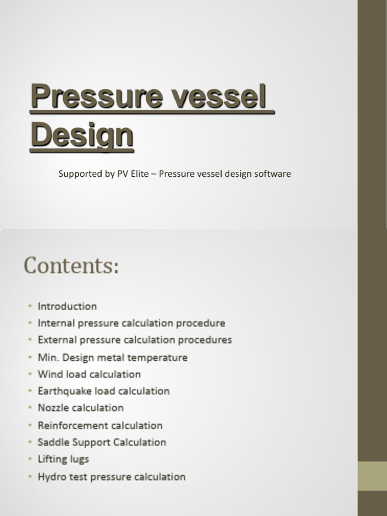 Pressure Vessel Design Calculations | PDF | Pressure | Nozzle