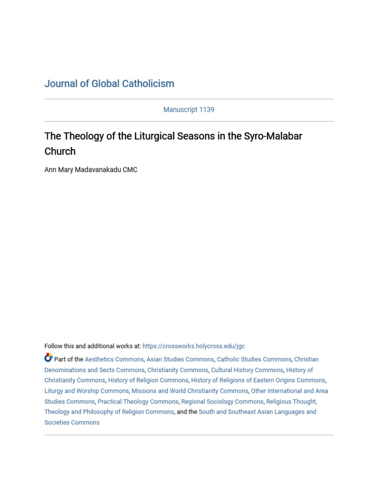 SyroMalabar Liturgical Seasons Sr Ann Mary Download Free PDF