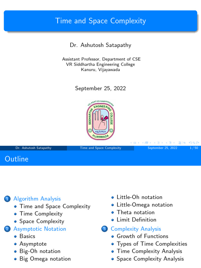 Time and Space Complexity | PDF | Time Complexity | Computational ...