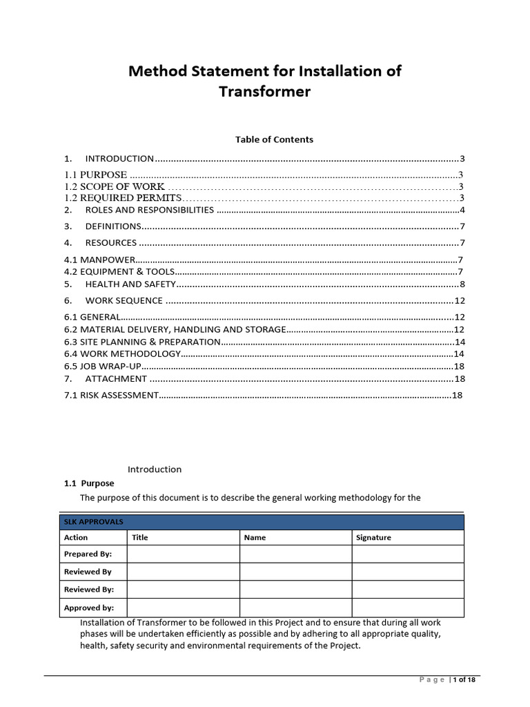 MS For Installation of Transformers | PDF | Lighting | Personal ...