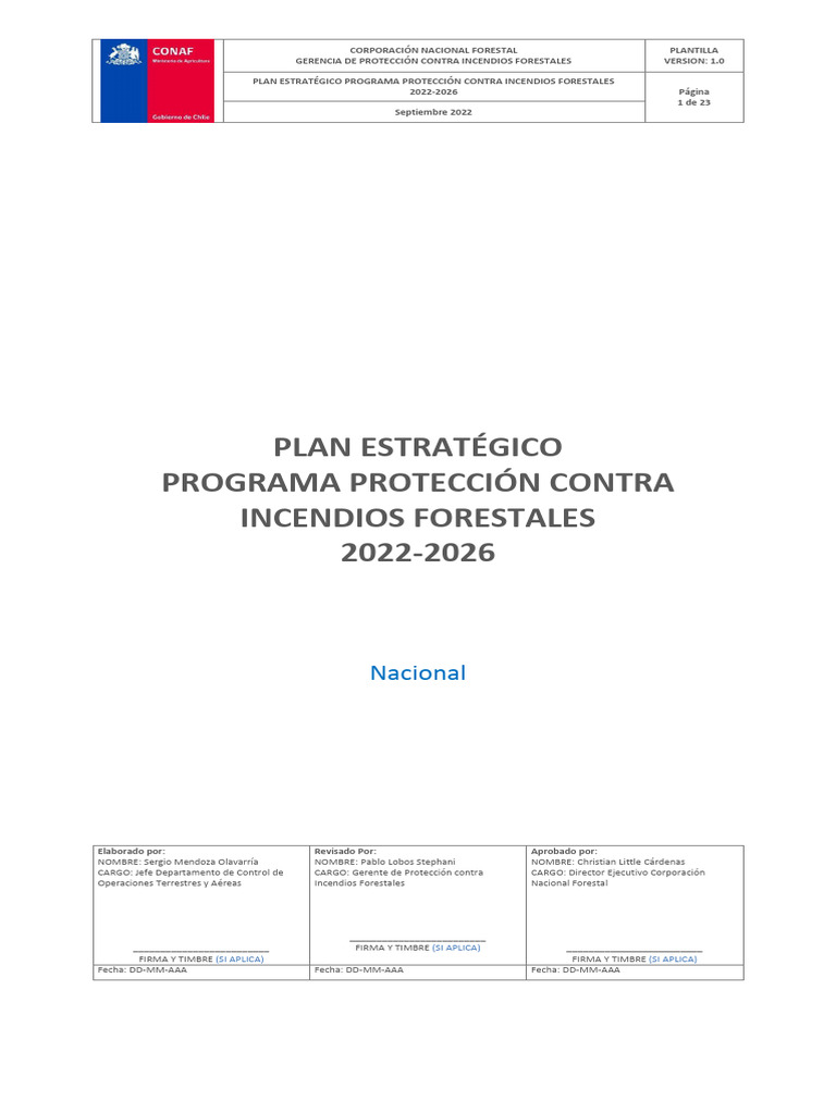 Plan Estratégico Protección Contra Incendios Forestales Descargar
