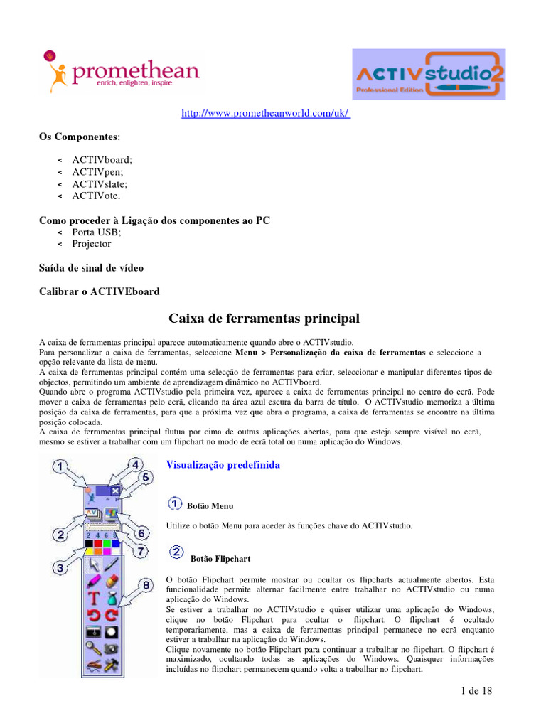 Guia de Uso do ACTIVstudio e Ferramentas | PDF | Janela (informática ...