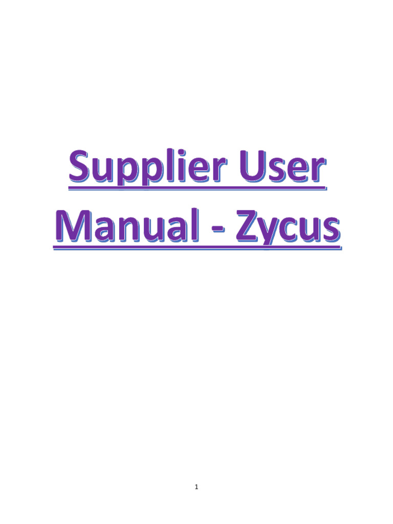Zycus Supplier Login Guide | PDF | Login | Password