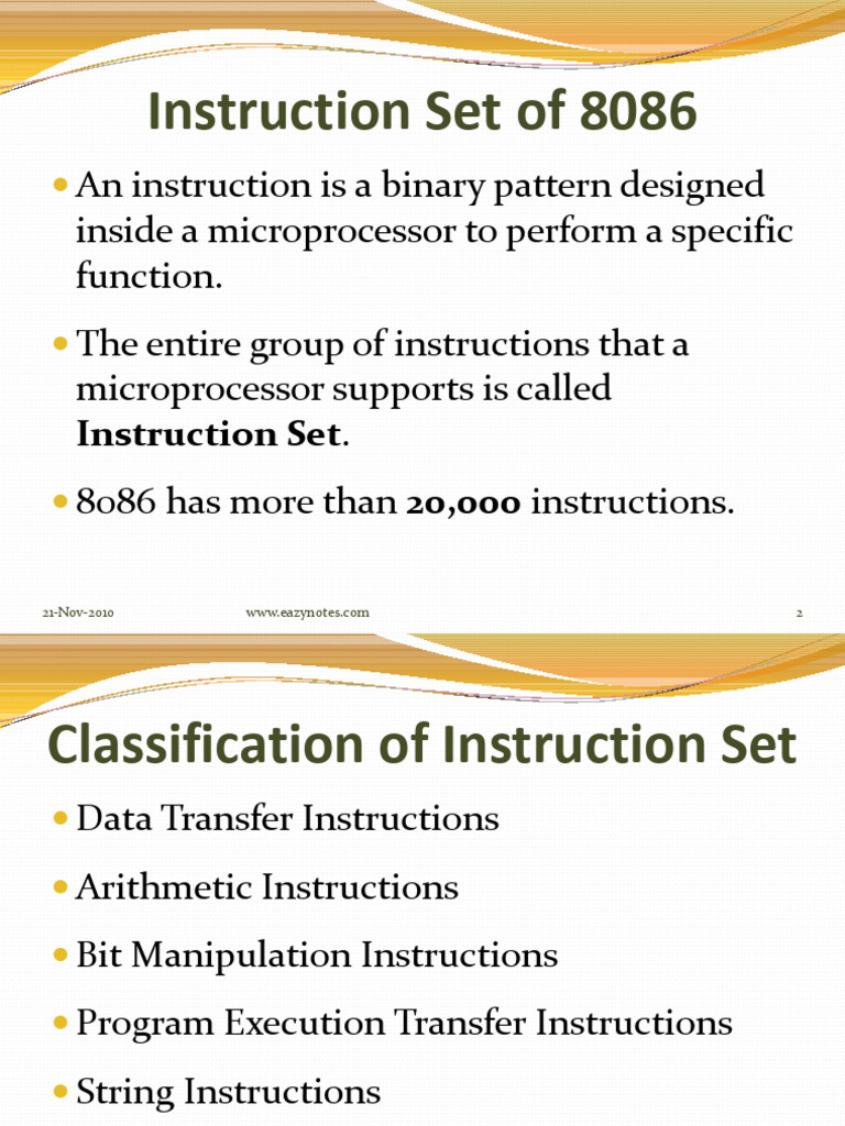 8086 Instruction Set Overview | PDF | Binary Coded Decimal | Computer ...