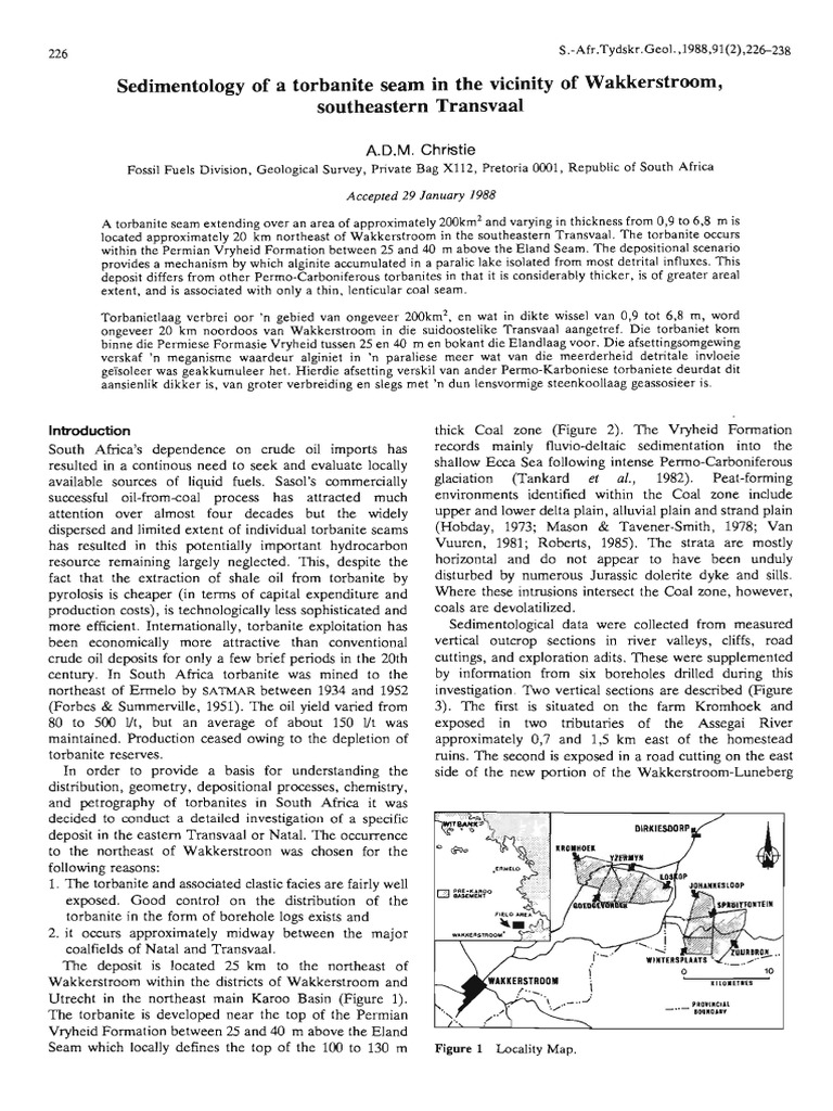 Sedimentology of Wakkerstroom Torbanite | PDF | Sedimentary Rock ...