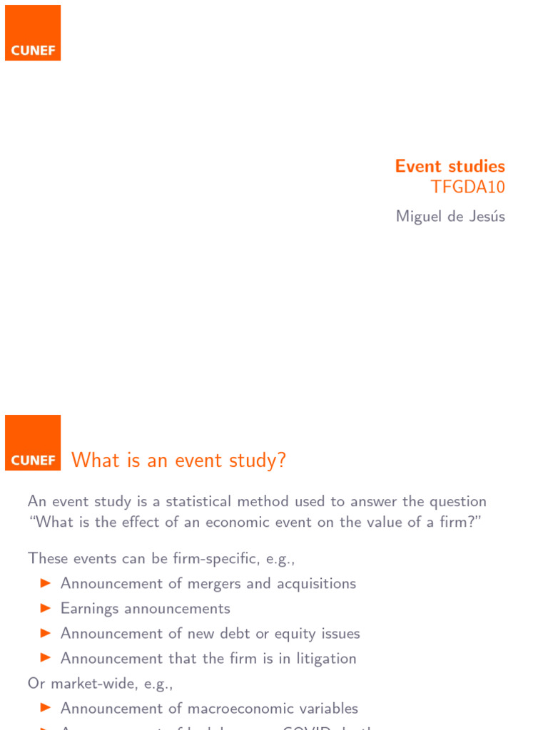Understanding Event Studies in Finance | PDF | Mergers And Acquisitions ...