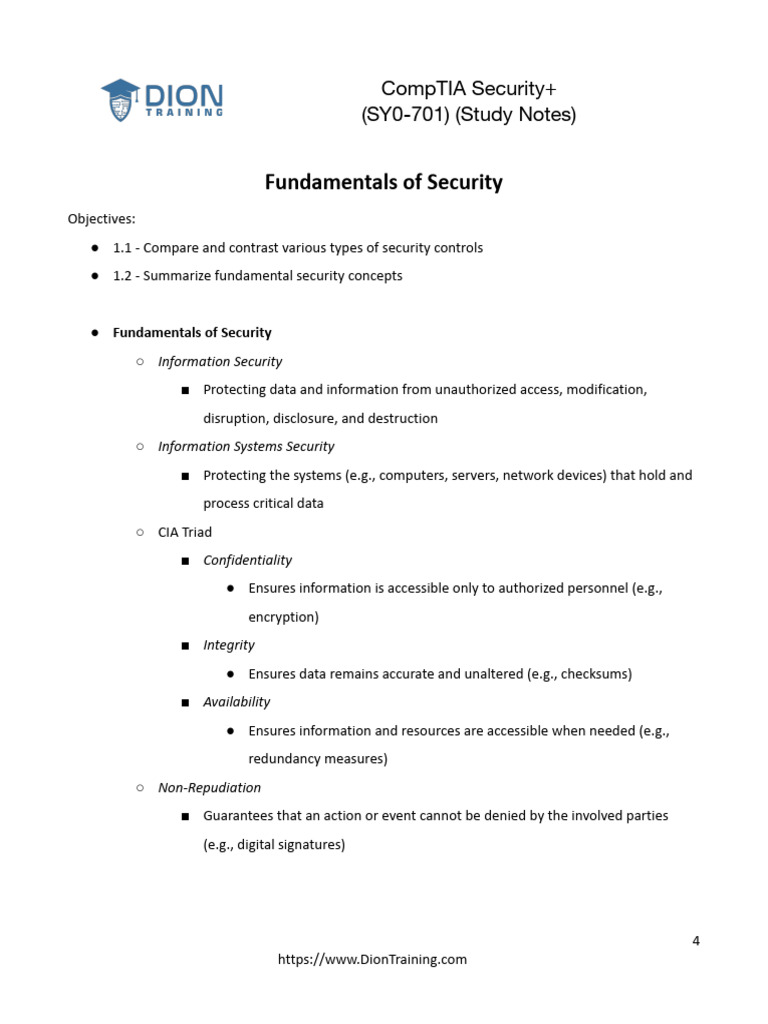 CompTIA Security+ Study Notes Overview | PDF | Information Security ...