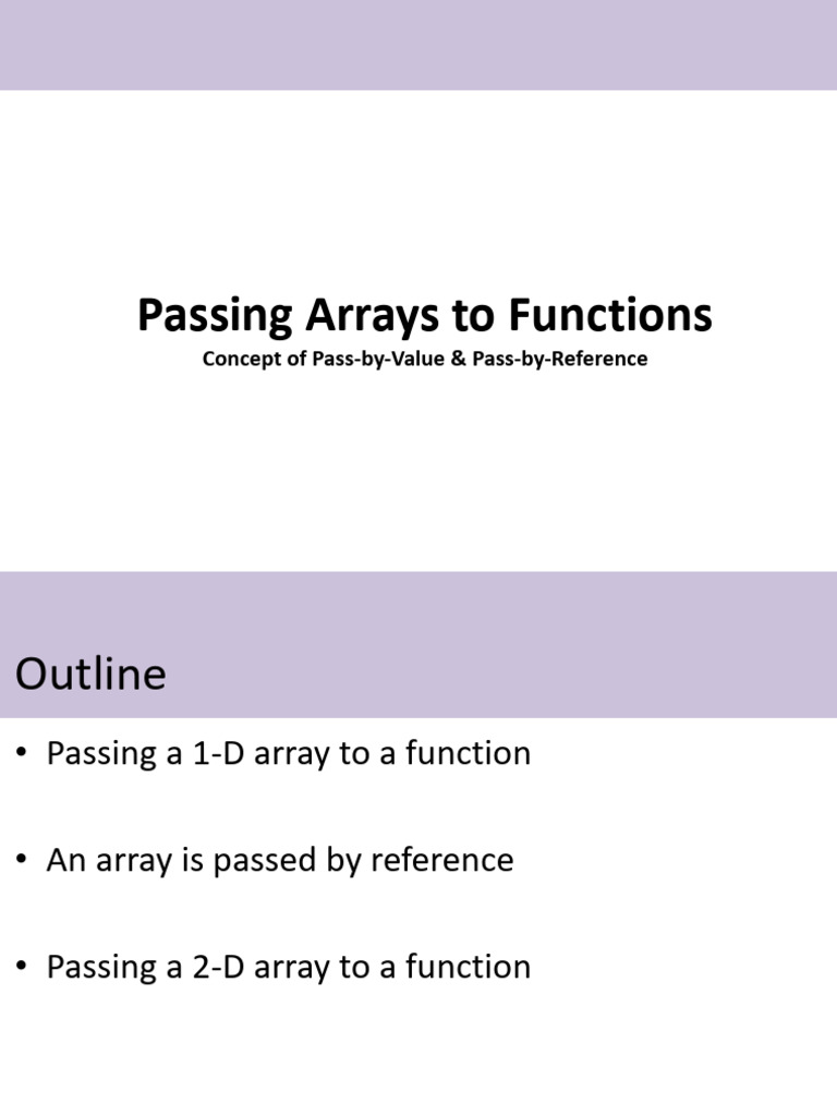 09b. Passing Arrays To Functions | PDF | Computer Programming ...