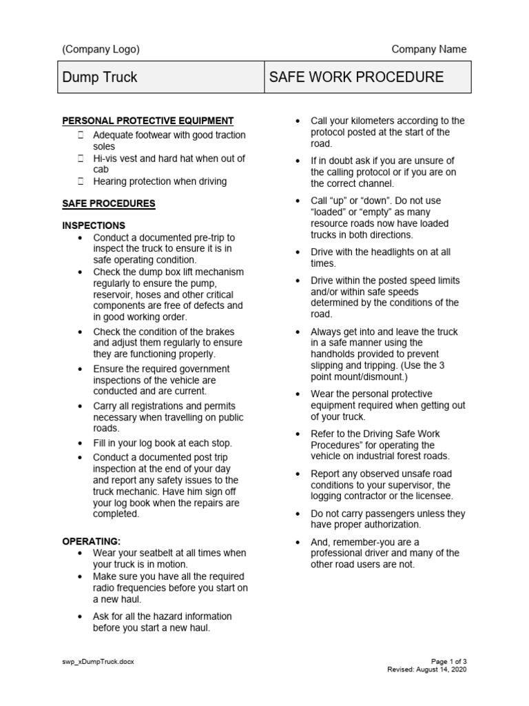 swp_xDumpTruck | PDF | Truck | Tire