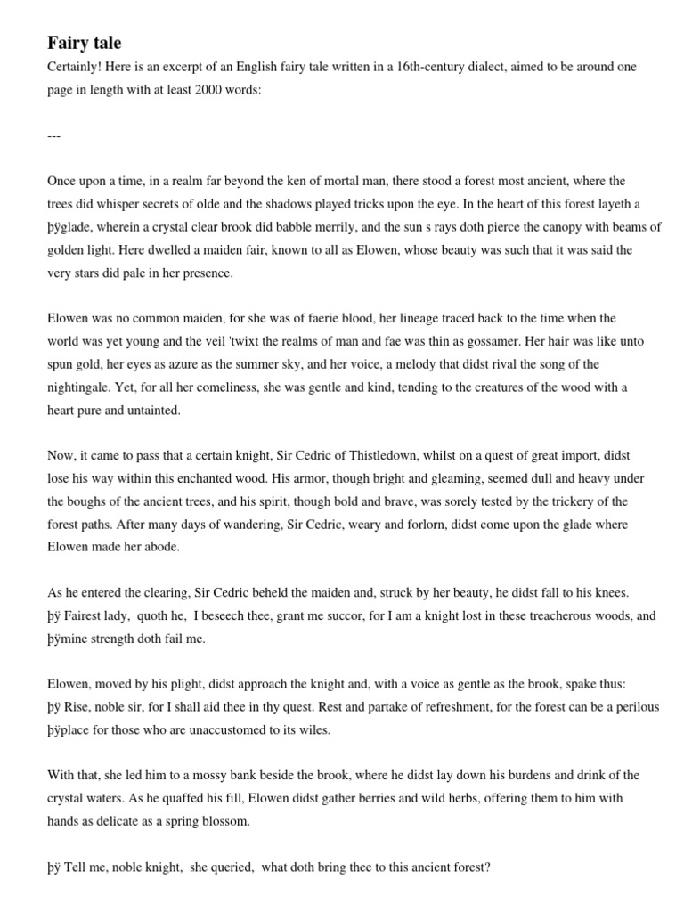 Fairy Tale | PDF | Fairies