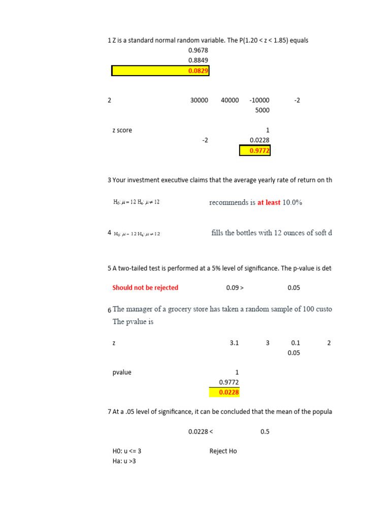 Hypothesis Testing for Investment Returns | PDF | P Value | Hypothesis