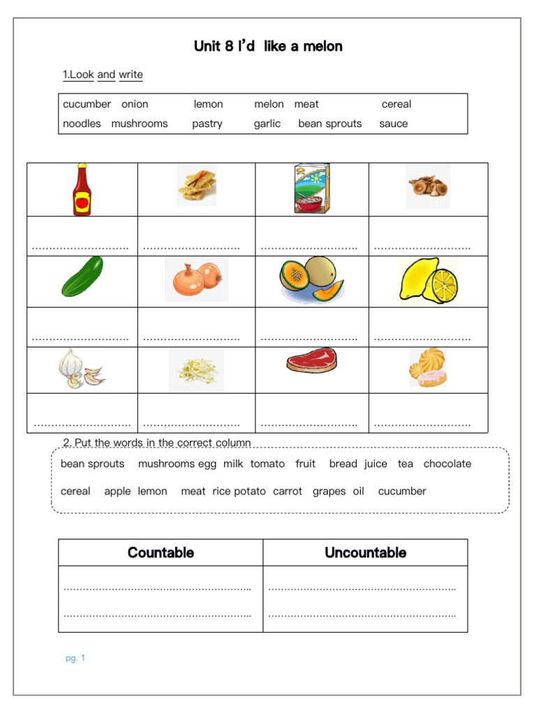 Food Vocabulary and Grammar Exercises | PDF | Foods | Cuisine