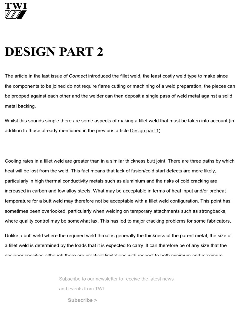 Fillet Weld Design and Considerations | PDF | Welding | Construction