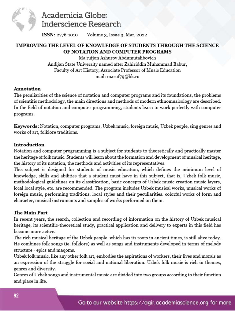 011 Improving The Level of Knowledge of Students | PDF | Science ...
