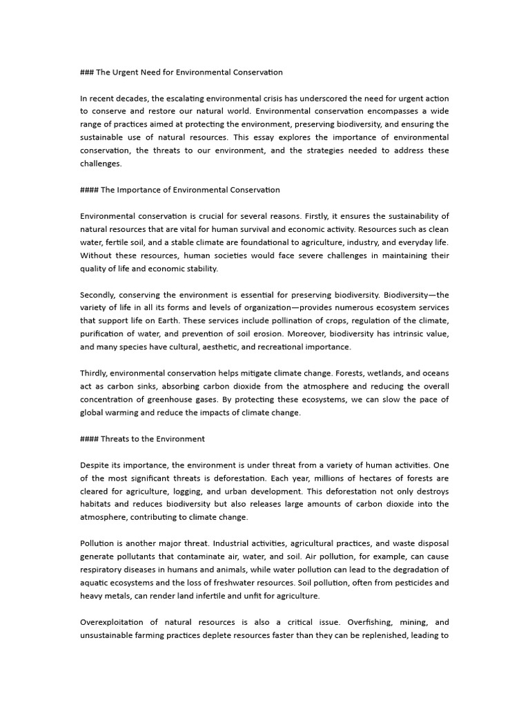 Photo inspiration: Gallery Detail: Urgent Need For Environmental Conservation Pdf