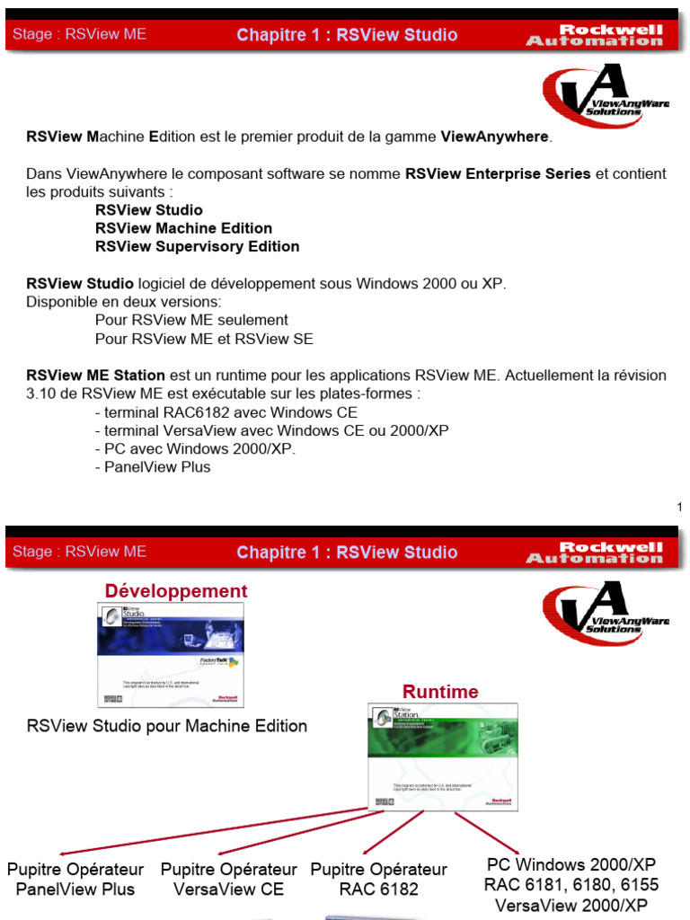 Introduction à RSView ME et Studio | PDF | Windows XP | Génie logiciel