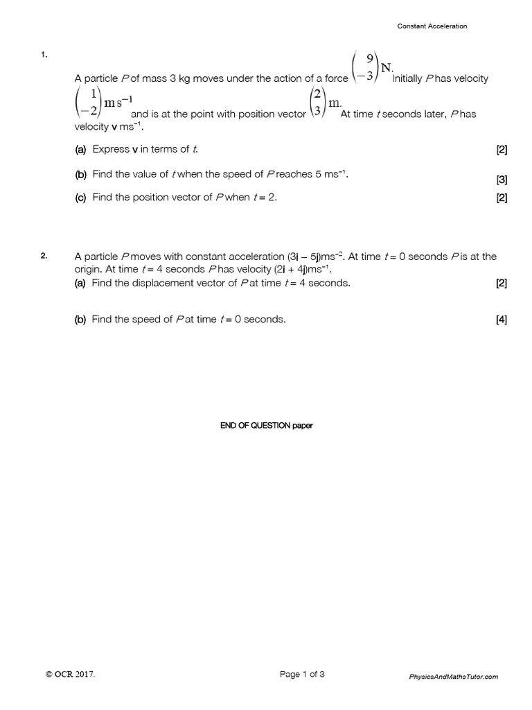 Constant Acceleration 2024-05-26 09 - 46 - 24 | PDF | Acceleration ...