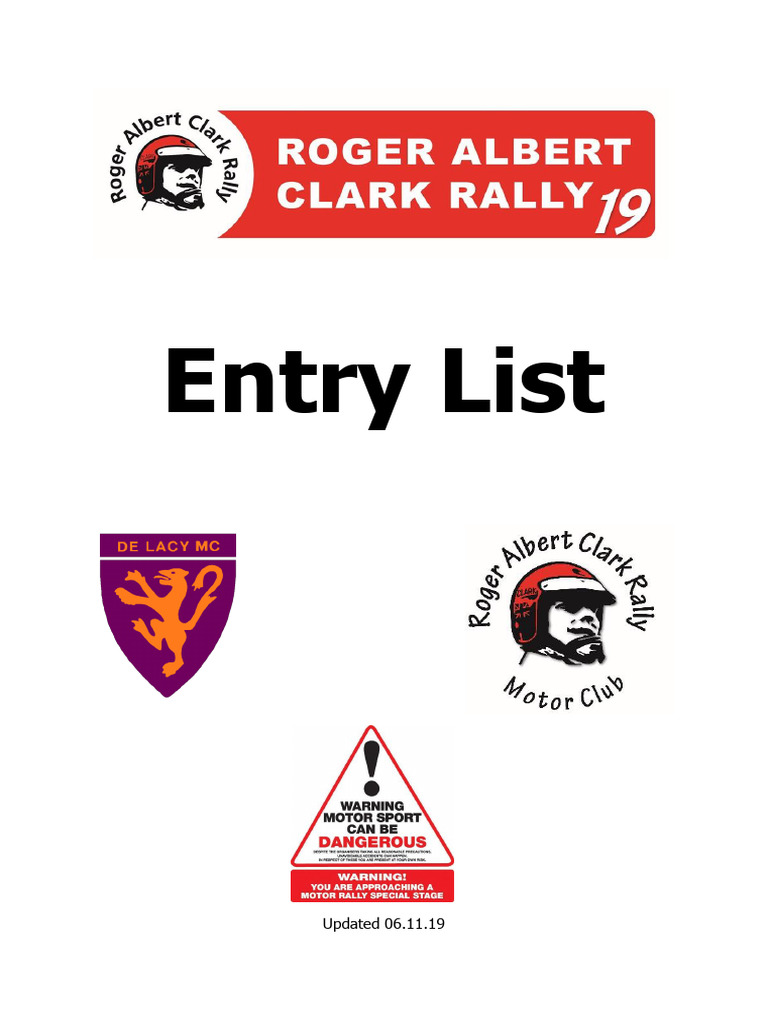 Roger Albert Clark Rally 2025 Entry List | PDF | Vehicle Industry | Opel