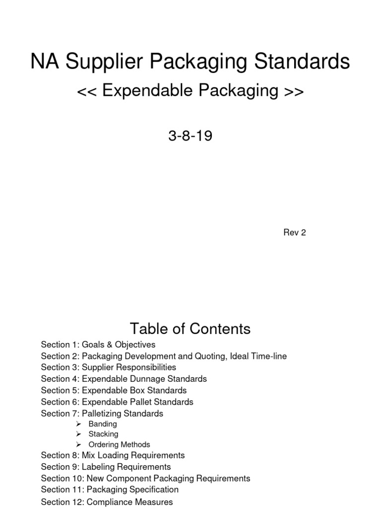 DENSO NA Supplier Packaging Standards | PDF | Pallet | Packaging And ...