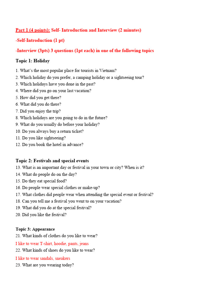 Speaking Test A2 2 Done Copy Pdf Tourism Clothing