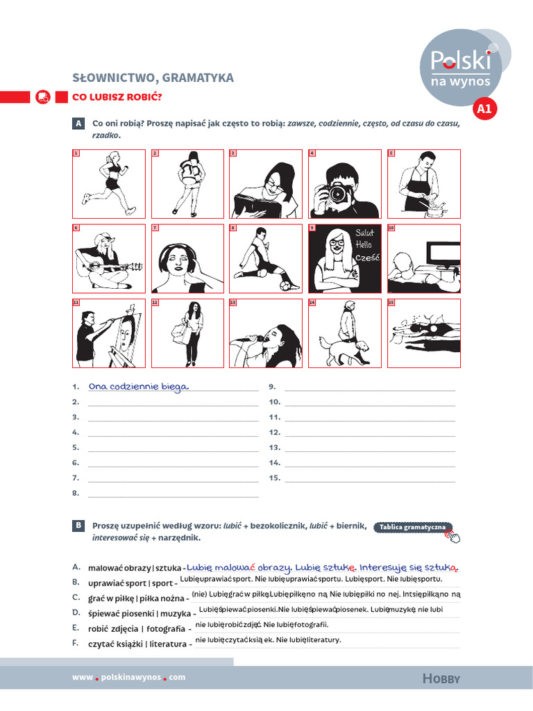 Hobby Slownictwo Gramatyka | PDF