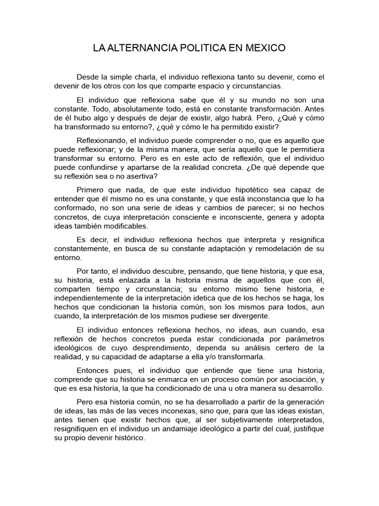 Alternancia Política en México | PDF | Democracia | Ideologías políticas