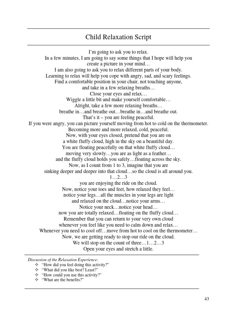 Child Relaxation Script | PDF