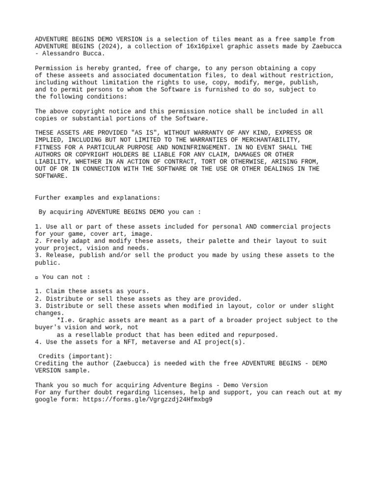 ADVENTURE BEGINS Demo - License | PDF | Art